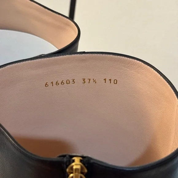 Gucci Nappa Charlotte Nero Boots. Black. 95mm Madame Leather Block Hill. - Picture 3 of 6